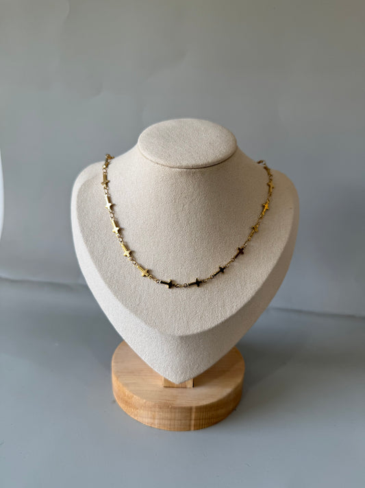 Collier ras de cou croix