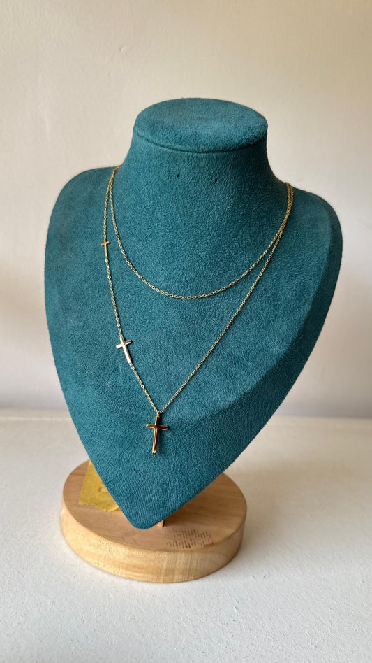 COLLIER 2 EN 1 AVEC DES PTIT CROIX