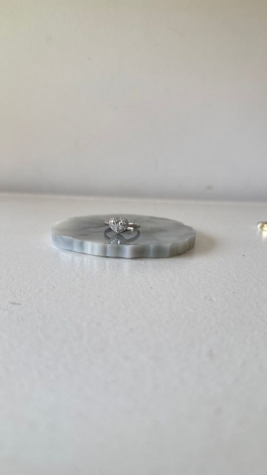 BAGUE COEUR ARGENT